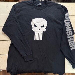 Delta Black Long Sleeve Tee with White Skull Design